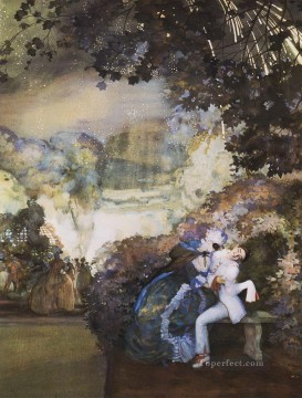 レディとピエロ 1910年 コンスタンチン・ソモフ Oil Paintings